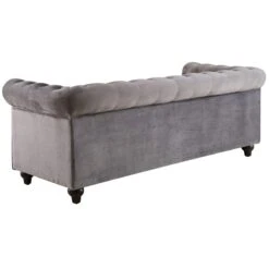 Providence Chesterfield Grey Velvet Tufted Sofa, 79" 8 Providence Chesterfield Grey Velvet Tufted Sofa, 79" -Furniture Series Sale providence chesterfield grey velvet tufted sofa 79 2