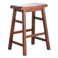 Providence Dark Oak Saddle Counter Stool, 24"