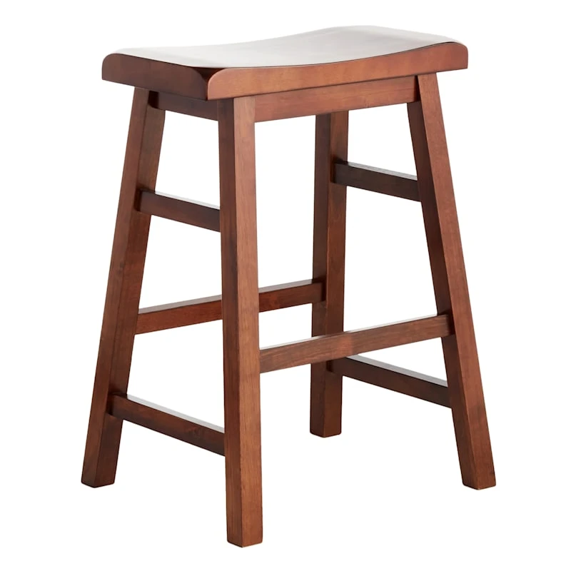 Providence Dark Walnut Saddle Stool, 24" 3 Providence Dark Walnut Saddle Stool, 24"