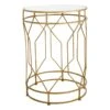 Providence Gold Metal Quatrefoil Nesting Table, Large
