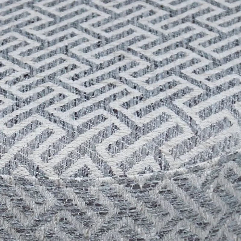 Providence Greta Greek Key Ottoman, Grey 4 Providence Greta Greek Key Ottoman, Grey - Image 2