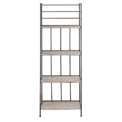 Providence Metal Baker Rack With Folding Wood-Top Shelves, 63" -Furniture Series Sale providence metal baker rack with folding wood top shelves 63 1