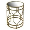 Providence Mirror Top Table With Gold Quatrefoil Base, Small