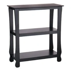 Providence Theodore Black 3-Tier Thick Leg Bookshelf, 29"