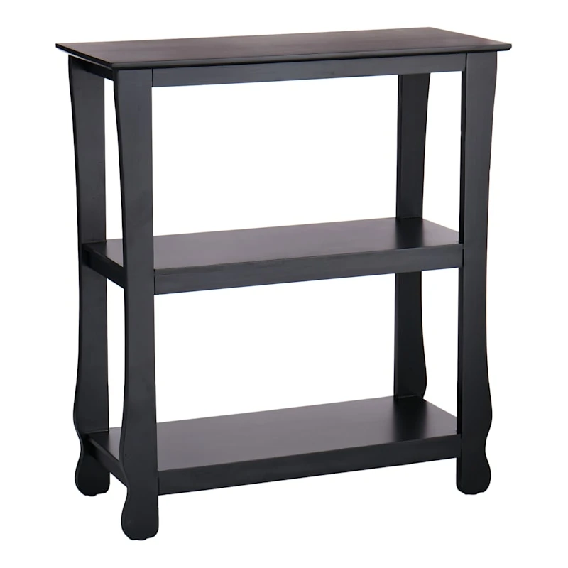 Providence Theodore Black 3-Tier Thick Leg Bookshelf, 29" 3 Providence Theodore Black 3-Tier Thick Leg Bookshelf, 29"