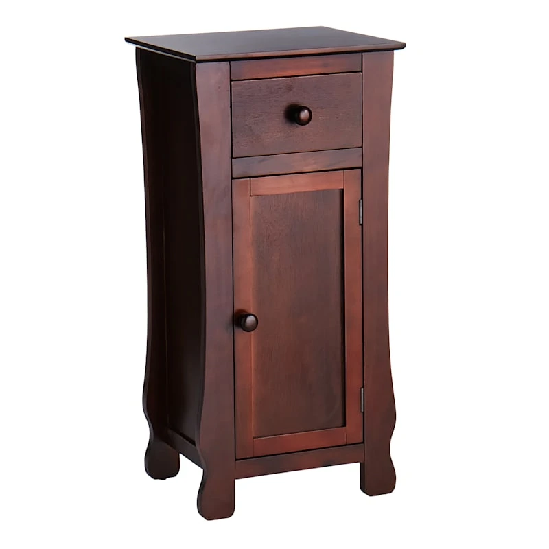 Providence Theodore Dark Brown 1-Drawer Cabinet End Table, 29" 3 Providence Theodore Dark Brown 1-Drawer Cabinet End Table, 29"