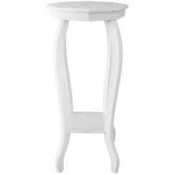Providence White Wood Octagon Top Plant Stand