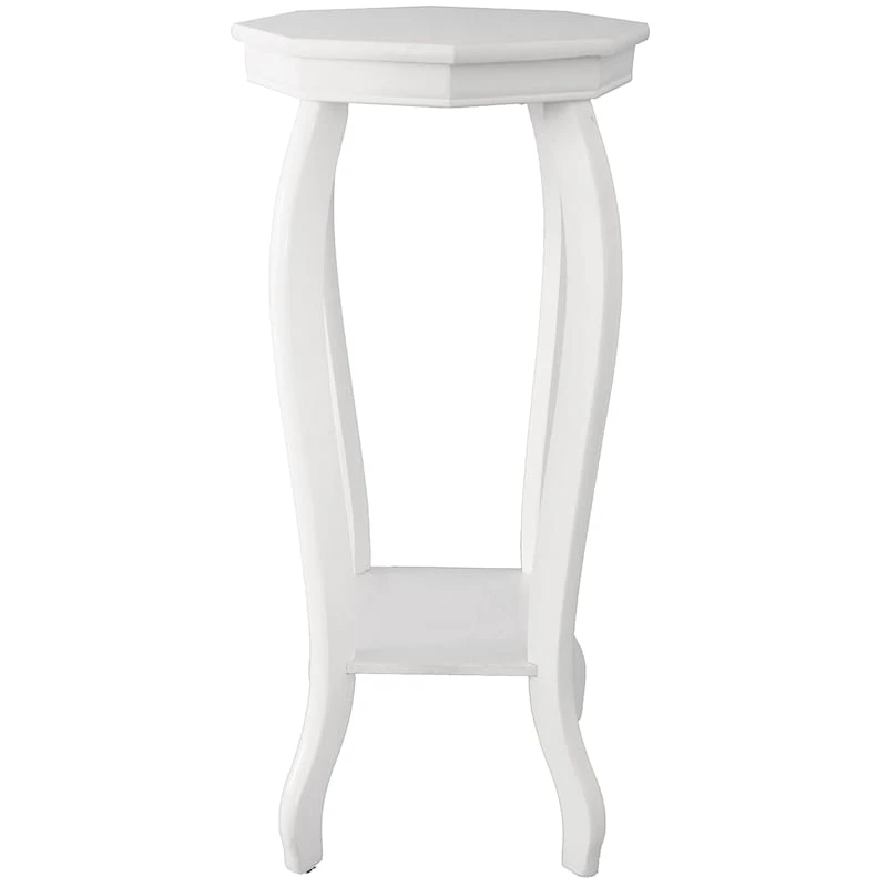 Providence White Wood Octagon Top Plant Stand 3 Providence White Wood Octagon Top Plant Stand