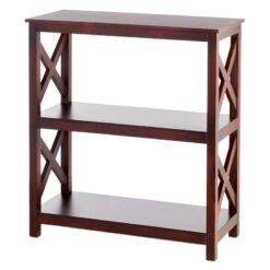 Providence Xavier 3-Tier Brown Bookshelf, 29" -Furniture Series Sale providence xavier 3 tier brown bookshelf 29 2