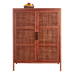 Rattan 2-Door Wooden Cabinet, 47" 10 Rattan 2-Door Wooden Cabinet, 47" -Furniture Series Sale rattan 2 door wooden cabinet 47 2