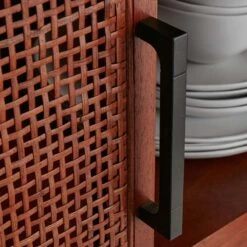 Rattan 2-Door Wooden Cabinet, 47" 11 Rattan 2-Door Wooden Cabinet, 47" -Furniture Series Sale rattan 2 door wooden cabinet 47 3