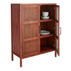 Rattan 2-Door Wooden Cabinet, 47" 13 Rattan 2-Door Wooden Cabinet, 47" -Furniture Series Sale rattan 2 door wooden cabinet 47 5