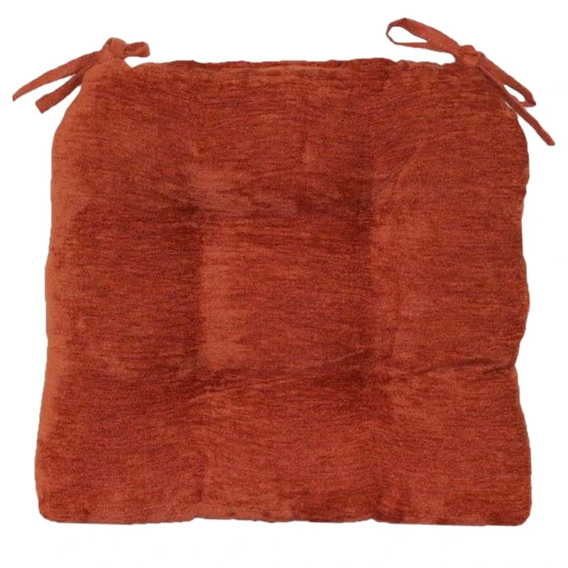Reese Chenille Rust Chair Pad 3 Reese Chenille Rust Chair Pad