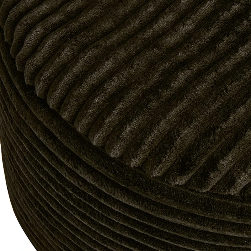 Ridgecrest Charcoal Grey Plush Pouf, 20" 4 Ridgecrest Charcoal Grey Plush Pouf, 20" - Image 2