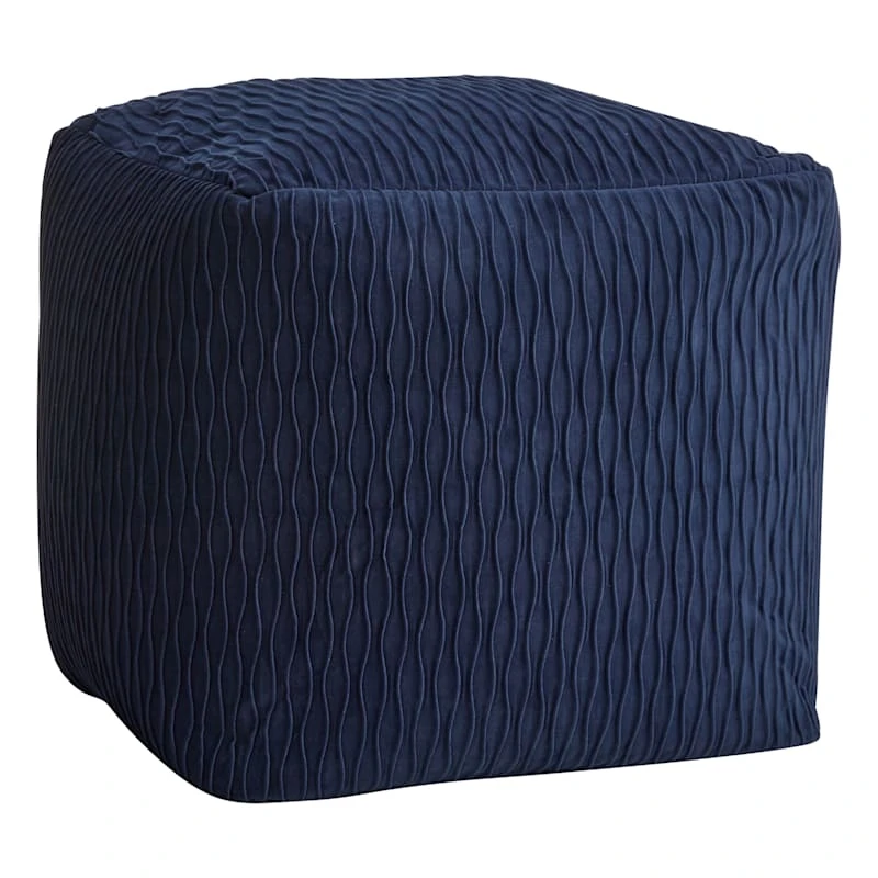 Ripple Pouf, Navy 3 Ripple Pouf, Navy