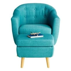 Rockwell Accent Chair & Ottoman Set, Teal -Furniture Series Sale rockwell accent chair ottoman set teal 3