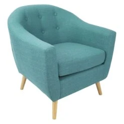 Rockwell Teal Mid-Century Modern Accent Chair