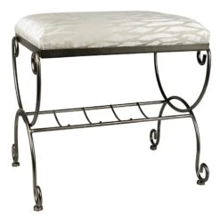Silver & Ivory Vanity Bench 5 Silver & Ivory Vanity Bench -Furniture Series Sale silver ivory vanity bench 1