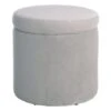 Stuart Round Storage Ottoman, Grey -Furniture Series Sale stuart round storage ottoman grey