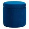 Stuart Round Storage Ottoman, Navy Blue -Furniture Series Sale stuart round storage ottoman navy blue