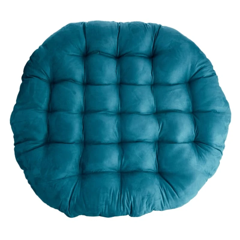 Suede Papasan Porcelain Cushion, Blue 3 Suede Papasan Porcelain Cushion, Blue