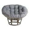 Suede Papasan Porcelain Cushion, Charcoal