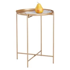 Tate Tray Side Table, Gold -Furniture Series Sale tate tray side table gold 2