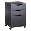 Theo Black Rolling Office Cabinet