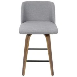Toriano Walnut & Grey Counter Stool, 26" -Furniture Series Sale toriano walnut grey counter stool 26 2