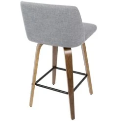 Toriano Walnut & Grey Counter Stool, 26" -Furniture Series Sale toriano walnut grey counter stool 26 3