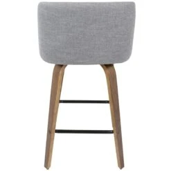 Toriano Walnut & Grey Counter Stool, 26" -Furniture Series Sale toriano walnut grey counter stool 26 4