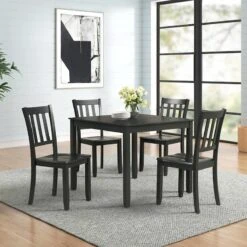 Uptown 5-Piece Dining Set, Black -Furniture Series Sale uptown 5 piece dining set black 6
