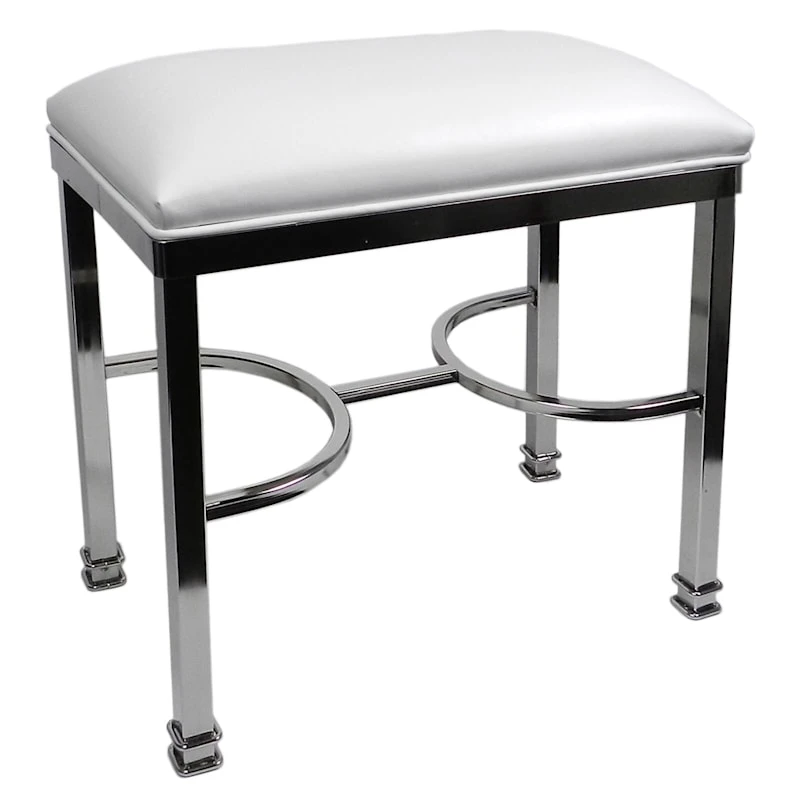 Vanity Bench Chanel Chrome White 4 Vanity Bench Chanel Chrome White - Image 2