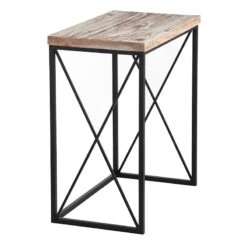 Wood Top With Black Cross Metal Table, Medium -Furniture Series Sale wood top with black cross metal table medium 3