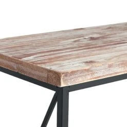 Wood Top With Black Cross Metal Table, Medium -Furniture Series Sale wood top with black cross metal table medium 4