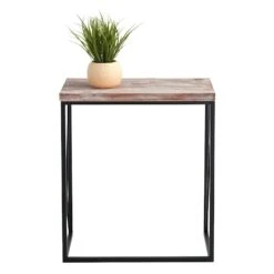 Wood Top With Black Cross Metal Table, Medium -Furniture Series Sale wood top with black cross metal table medium 5