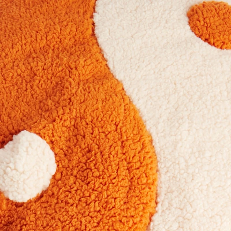 Yin Yang Sherpa Pouf, Cream 4 Yin Yang Sherpa Pouf, Cream - Image 2