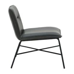 Zoey Faux Leather Accent Chair, Black -Furniture Series Sale zoey faux leather accent chair black 2